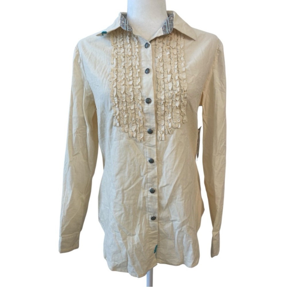 Tasha Polizzi Ruffle Embroidered Southwestern Western Shirt